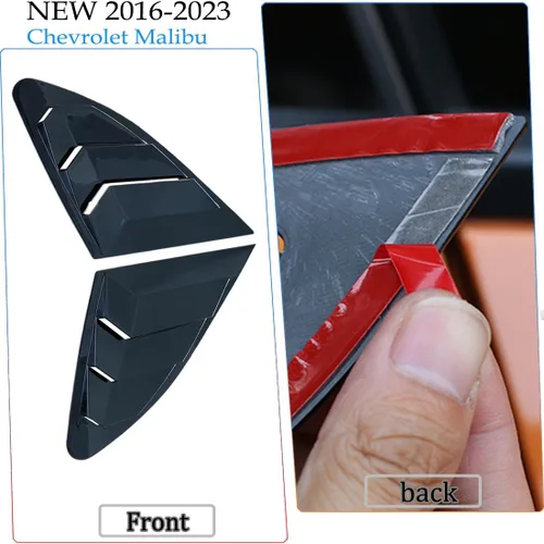 Miniatura 5 de MUXEE para Chevrolet Malibu 2016-2024 2 piezas Rejillas laterales traseras impresas para ventana, embellecedores de ventilación, persianas