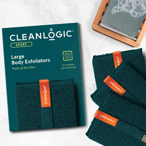Miniatura 2 de Cleanlogic Exfoliante corporal deportivo, herramienta exfoliante grande para atletas, rutina diaria de cuidado de la piel para una piel suave