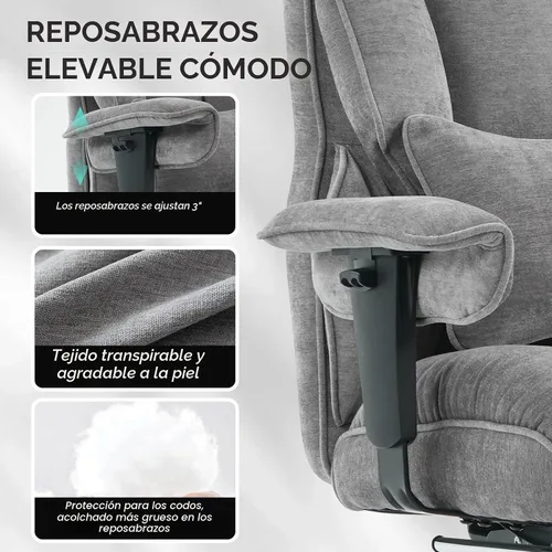 Miniatura 4 de Efomao Silla de oficina ejecutiva, silla de computadora acolchada suave con reposapiés, sillas de escritorio de tela para oficina en casa, sillas