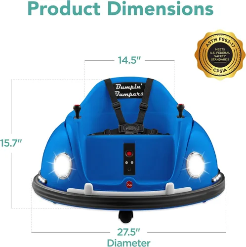 Miniatura 7 de Best Choice Products Auto Eléctrico Ride On Bumper Car Bumpin de 6V para Niños, 1.5 - 6 Años, Control Remoto para Padres, Giro de 360 Grados, Luces