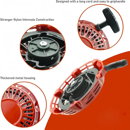 Miniatura 5 de FDJ GX160 Arrancador de retroceso con cordón de arranque para Honda GX160, GX200 (varilla de acero con garras) 28400-ZH8-013YA