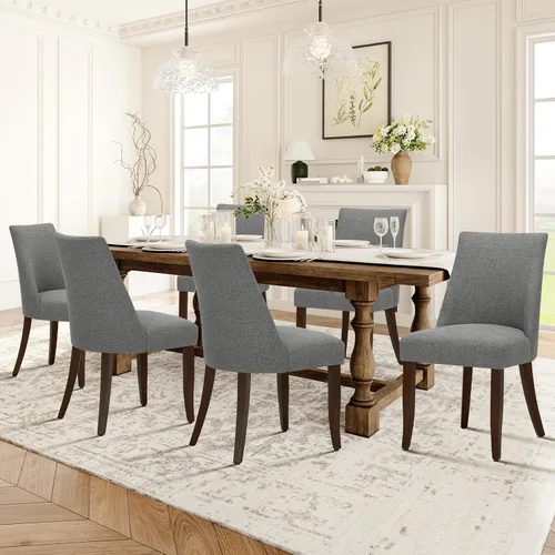 Miniatura 26 de COLAMY Juego de 2 sillas tapizadas para comedor, sillas de cocina modernas de mediados de siglo con respaldo, sillas laterales de comedor