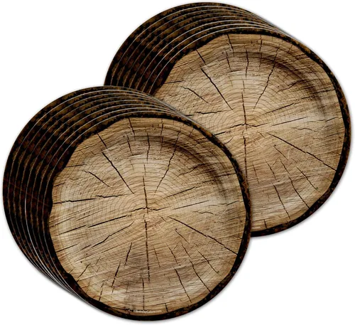 Miniatura 2 de Tree Lumberjack Outdoor - Juego de suministros para fiesta de cumpleaños, platos, servilletas, tazas, vajilla para 16