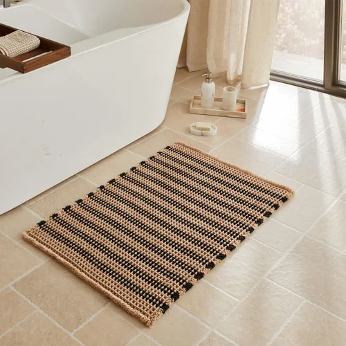 Miniatura 28 de Triohero Tapete de baño con diseño de gofre, tapete de baño pequeño y bohemio, antideslizante, lavable, ultra suave, súper absorbente, de secado