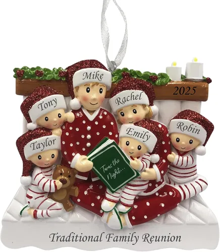 Miniatura 6 de Adorno de Navidad familiar 2025 – Adorno personalizado para familias – Adorno familiar personalizado – Regalo de recuerdo decorativo para árbol