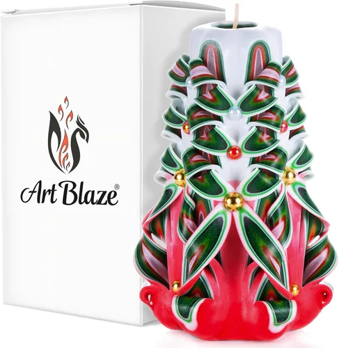 Velas Talladas - Vela Decorativa Grande Hecha a Mano – Vela Espiral Linda de Quemado Largo para Mujeres – Vela de Mesa para Decoración del Hogar,