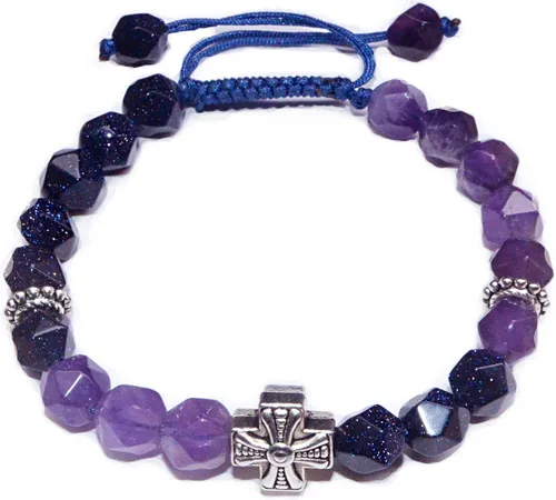Miniatura 17 de Pulseras de la amistad, pulsera de obsidiana negra arcoíris para mujeres y hombres, 0.394 pulgadas (0.394 in), ojo de tigre, hematita y cristal