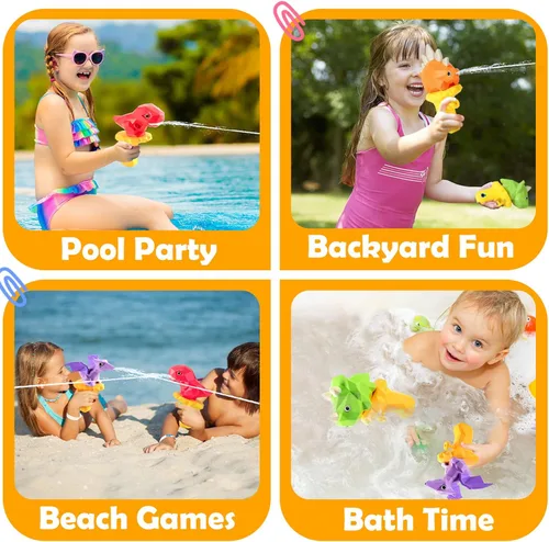 Miniatura 3 de Pistolas de agua de dinosaurio para niños, 5 unidades, pistolas de dino para piscina de agua al aire libre, juguetes para niños de 2 a 4 y 3 a 5