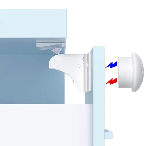 Miniatura 11 de AOSITE - Cerraduras magnéticas de seguridad para niños, paquete de 4 cerraduras magnéticas para cajones de cocina con adhesivo, sin taladrar ni