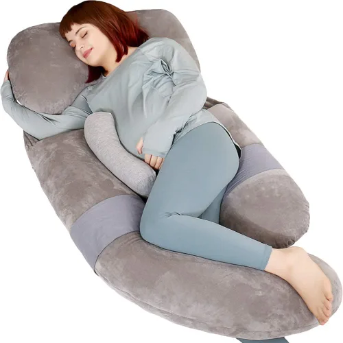 Miniatura 8 de Moon Pine - Almohada de embarazo de 60 pulgadas, almohada de cuerpo completo en forma de U desmontable, almohada de maternidad y lactancia