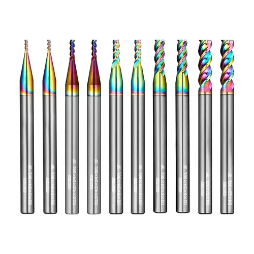 Juego de fresas de extremo cuadrado de carburo WEXWE Tools Serie DLC, revestimiento tipo diamante, fresa para aluminio, cobre, aleaciones de