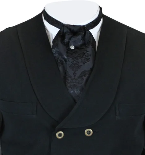 Miniatura 2 de Historical Emporium Corbata de satén jacquard para hombre, corbata victoriana eduardiana occidental para boda, Halloween, cosplay