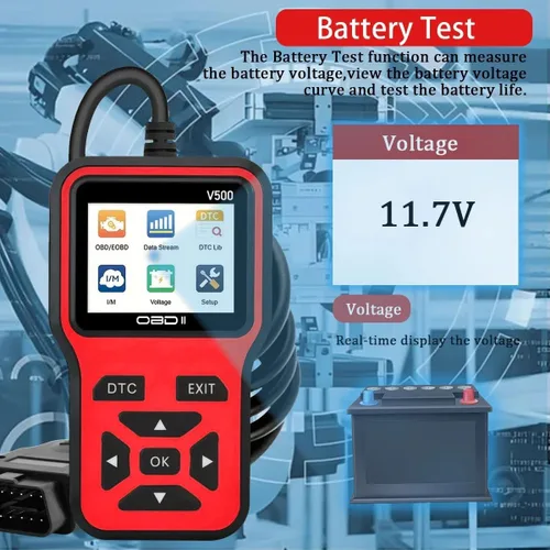 Miniatura 6 de Herramienta de diagnóstico del escáner V500 OBD2, lector de código profesional con transmisión de datos en tiempo real, búsqueda de DTC, preparación
