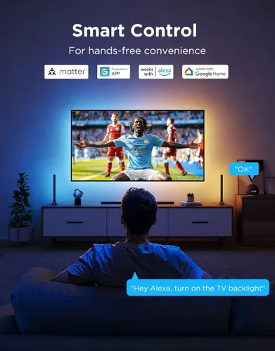 Miniatura 6 de Govee - Retroiluminación LED para TV 2, luces de TV cortables de 14.4 pies para televisores de 32 a 70 pulgadas, tiras de luces LED RGBWIC