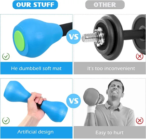 Miniatura 7 de Alipis 2 mancuernas acolchadas ajustables para mujer, para entrenamiento en la piscina, fitness y entrenamiento en casa, mancuernas de agua ligeras