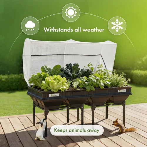 Miniatura 5 de vegepod - Cama de jardín elevada - Kit de jardín con contenedor de riego automático con cubierta protectora, fácilmente elevado a la altura