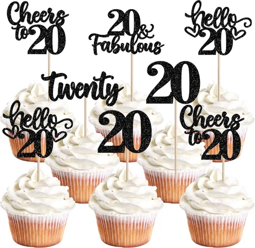 Miniatura 8 de 30 piezas de adornos para cupcakes de 12 cumpleaños feliz, brillantes doce, hola 12, felicitaciones a 12 años, adornos para cupcakes, 12