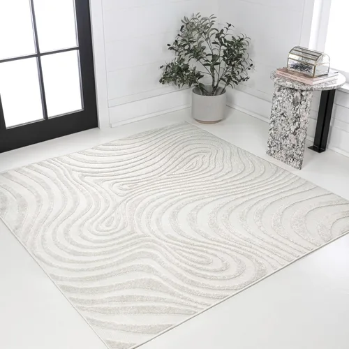 Miniatura 20 de Eyely NCS103F-28 Maribo High-Low Abstract Groovy Striped Black/White - Alfombra de pasillo de 2 x 8 pies, negro/blanco, 2 pies x 8 pies