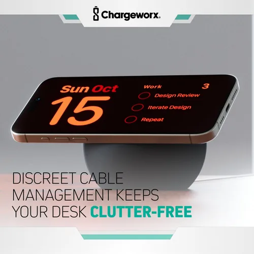 Miniatura 8 de CHARGEWORX Soporte de carga inalámbrico magnético compatible con Magsafe, soporte de silicona premium para iPhone 16/15/14/13/12, gestión discreta