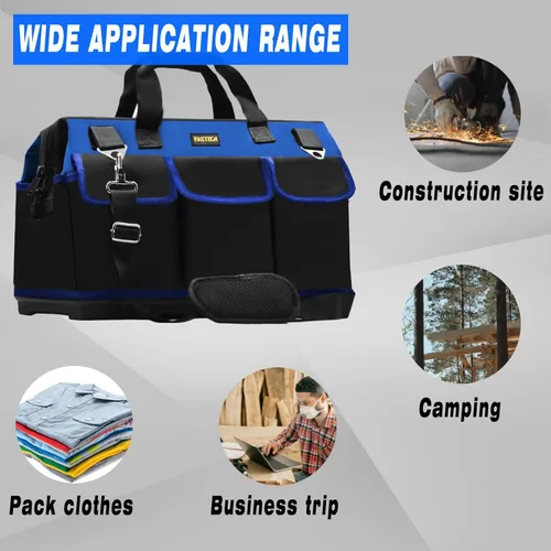 Miniatura 5 de FASTECH Bolsa de herramientas de fondo de 22 pulgadas con boca ancha para almacenamiento de herramientas, transportador y organizador, bolsa