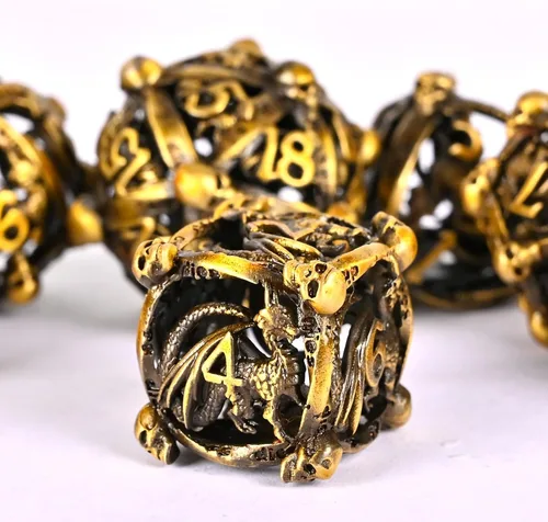 Miniatura 8 de DND - Juego de dados de metal, UBEUCK 7 piezas de dados de metal DND para cajas de juegos de mesa de Calabozos y Dragones