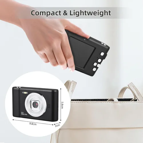 Miniatura 3 de Acuvar Cámara digital, cámara FHD 1080P para niños, cámara de 50 MP para apuntar y disparar con zoom de 16X antivibración, cámara pequeña portátil