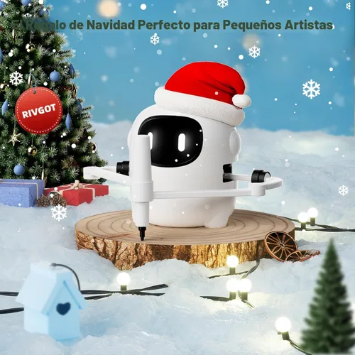Miniatura 5 de RIVGOT Robot de dibujo para niños con 150 tarjetas, máquina de dibujo educativo interactiva por voz, juguetes de aprendizaje de pintura Montessori