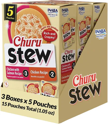 Miniatura 12 de INABA Churu - Estofado para gatos, bolsa de guarnición con vitamina E, 1.4 onzas por bolsa, 12 bolsas, variedad de pollo y mariscos