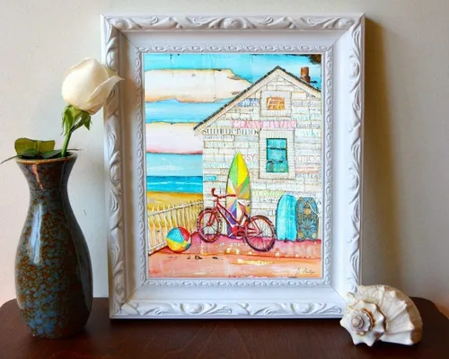 Miniatura 2 de Ain't It Fun, impresión artística de Danny Phillips, sin marco, casa de playa, vacaciones costeras, retro, vintage, mixto, arte de pared