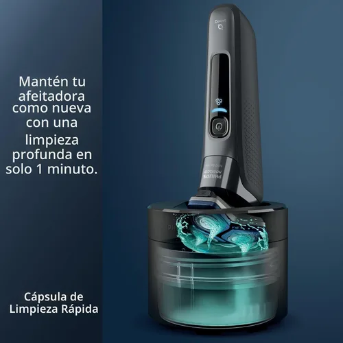 Miniatura 9 de Philips Norelco Shaver 7800, afeitadora eléctrica recargable en seco y húmedo con tecnología SenseIQ, cápsula de limpieza rápida, soporte de carga
