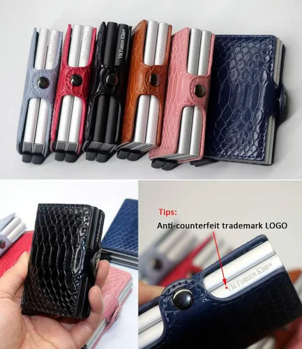 Miniatura 5 de Cartera ultrafina con bloqueo de RFID segura para tarjetas de crédito, Negro -, Minimalista