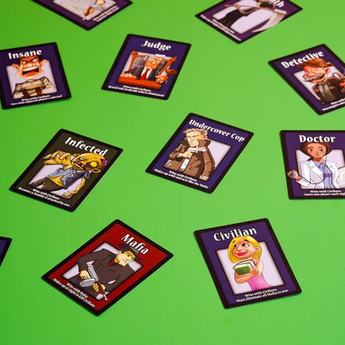 Miniatura 6 de Apostrophe Games Mafia El Juego de Fiesta Edición Deluxe – Un Juego de Mentiras, Engaños y Traición – Juego de Cartas, para Adultos y Adolescentes