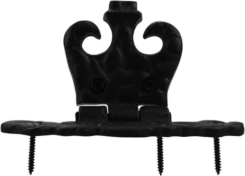 Miniatura 9 de Renovators Supply Manufacturing Paquete de 2 bisagras de puerta de gabinete con herrajes de 4.5 pulgadas, bisagra de hierro forjado negro resistente