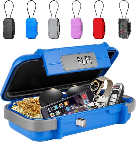 Miniatura 11 de BKNOOU Caja de seguridad portátil con cadena removible, caja de seguridad antirrobo para la playa, caja de seguridad con cerradura de combinación