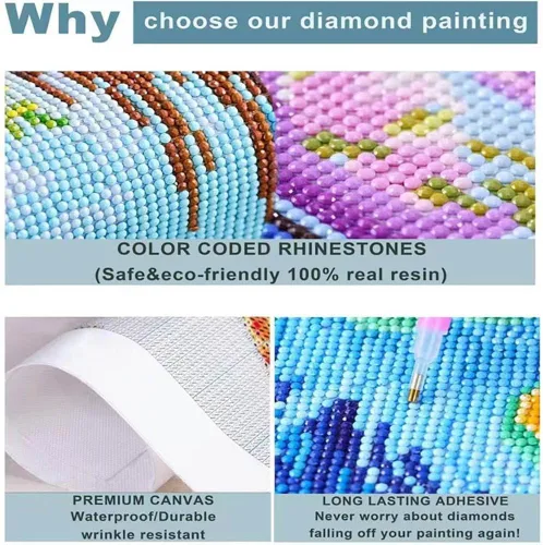 Miniatura 3 de Kits de pintura de diamantes de dragón para adultos, 5D, diamantes de imitación pegados, colorido, lindo, dragón, pintura artística para decoración
