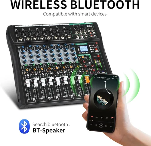 Miniatura 3 de Mezclador de Audio XTUGA, Consola de Mezcla de 8 Canales, Interfaz de Audio, Consola de Mezcla para DJ, Podcast, Estudio, Karaoke, Equipo