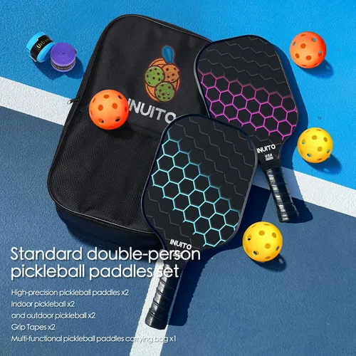 Miniatura 5 de Juego de 2 palas de pickleball 2026 de 0.63 pulgadas de grosor con bolsa de pickleball grande Sweet Spot Pickle Ball para hombres y mujeres, juego