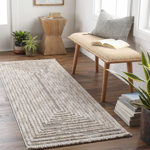 Miniatura 20 de Hauteloom Aria - Alfombra para sala de estar y dormitorio, con borde geométrico de medallón de diamante, envejecida, bohemio, transicional, tribal