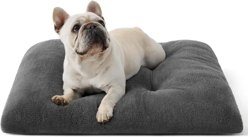 Miniatura 9 de Bedsure - Cama XXL lavable para perros para jaula, almohada gigante de felpa suave para mascotas, cojín para cama de perrera con base Gris