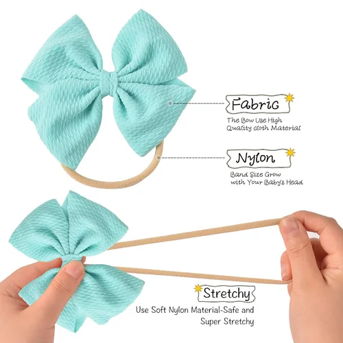 Miniatura 2 de Prohouse 30 diademas de nailon para bebé, lazos para el cabello, elásticos para bebés, niñas, recién nacidos, niños pequeños, accesorios