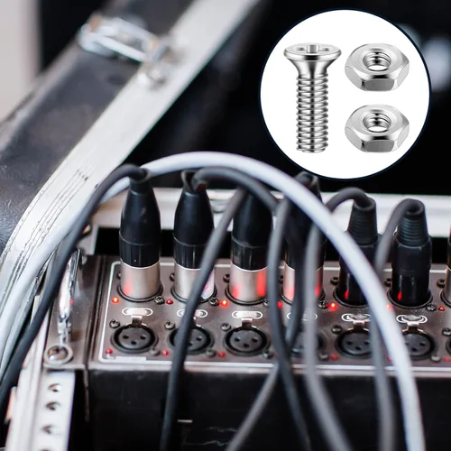 Miniatura 4 de Kit de tornillos y tuercas para panel Serie D, 50 piezas, conector de montaje en panel, tornillos M2.0.197 x 0.315 in, acero inoxidable, soportes