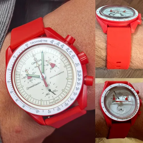 Miniatura 3 de Correa de reloj para Omega X Swatch Moonswatch Correa de reloj Speedmaster 20MM de liberación rápida de goma de repuesto