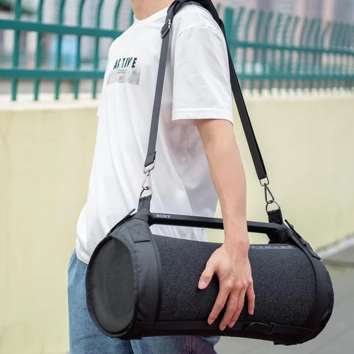 Miniatura 4 de Funda de transporte de viaje compatible con Sony SRS-XG500 X-Series Boombox portátil, dos lados de malla, funda protectora con correa para el hombro