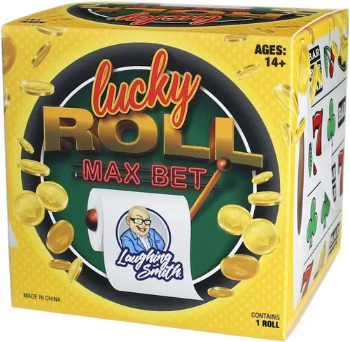 Laughing Smith Lucky Roll Max Bet - Papel higiénico novedoso - Regalos de juego de casino - Regalo temático de máquina tragamonedas