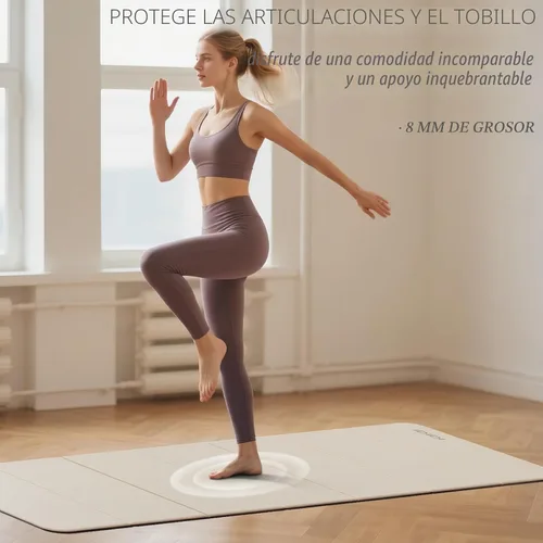Miniatura 5 de Foldable Yoga Mat Extra Thick 0.32 Inches(8mm) SGS-certified, odorless POE. Non-slip surface & no curling edges. Great for yoga, Pilates & home
