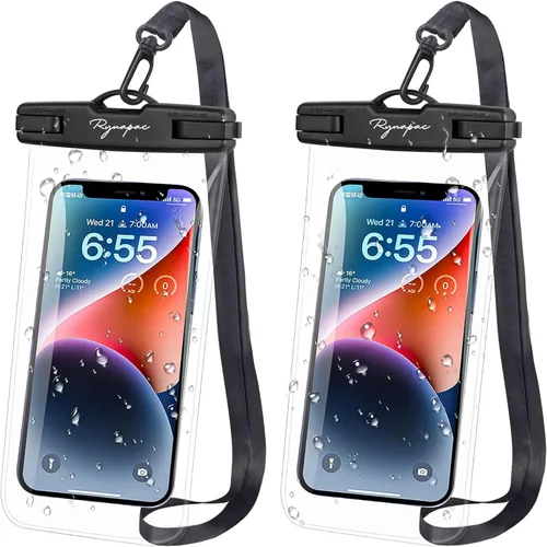 Miniatura 13 de Rynapac Funda impermeable para teléfono [hasta 8.5 pulgadas], paquete de 2, funda impermeable IPX8 con cordón para iPhone 17, 16, 15 Pro Max