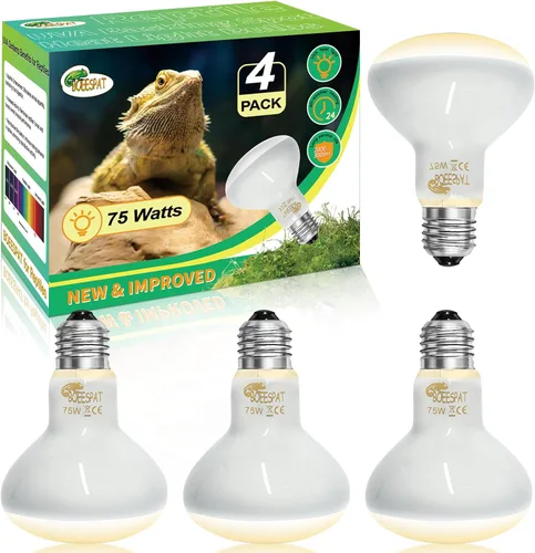 Miniatura 8 de Paquete de 2 bombillas incandescentes de luz solar simulada de 75 W para dragones barbudos, geckos, iguanas, lagartos, anfibios y mascotas pequeñas