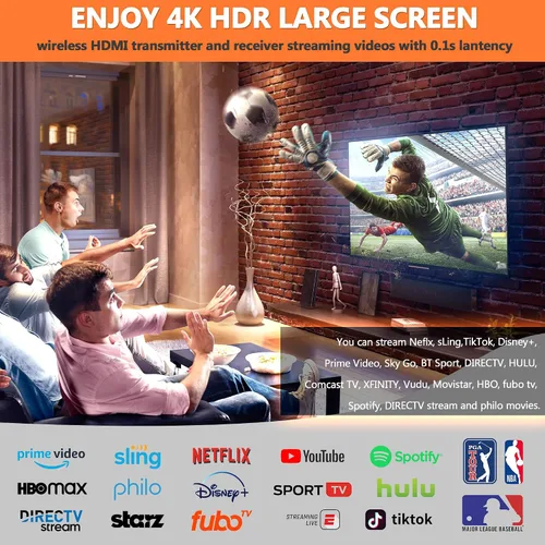 Miniatura 2 de TIMBOOTECH Transmisor y receptor HDMI inalámbrico 4K, USB C a HDMI inalámbrico, Plug & Play, VGA y HD pantallas duales, transmisión de video 5.8G