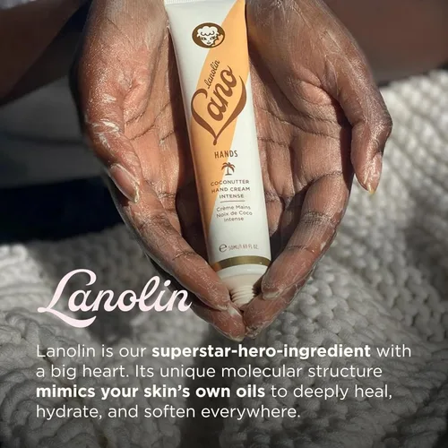 Miniatura 4 de Crema de manos Lanolips - Loción de lanolina con aceite de coco, manteca de karité y vitamina E - Crema para cutículas y manos para manos secas