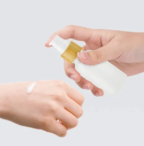 Miniatura 2 de 4 botellas de loción de vidrio esmerilado, botellas de bomba de viaje, dispensador de crema cosmética, botella dispensadora para loción, mezclas